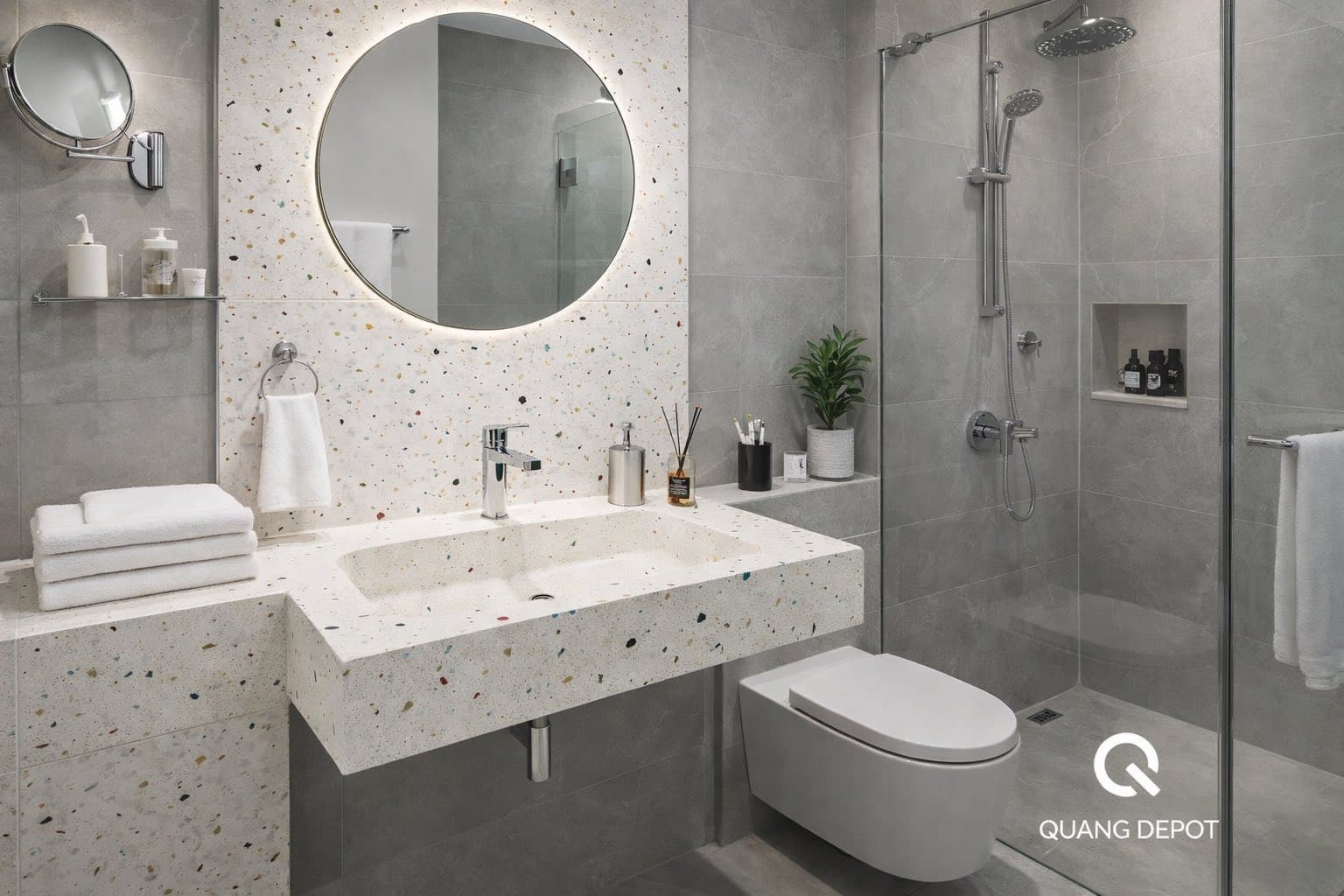 Bồn Rửa Terrazzo Âm Bàn Hiện Đại